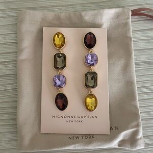 Mignonne Gavigan Multicolor Faceted Drop Earrings - Yellow, Purple, Brown, Gray